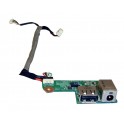 Placa DDAT8APB3001308 (DCJACK + USB) y cable para HP DV6000